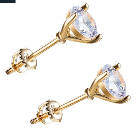 Vintage 1.25CT White Sapphire Martini Studs - Picture 3 of 6